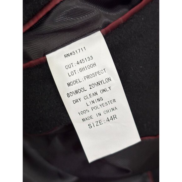 IZOD Mens Dress Trench Coat Sz 44R Black Wool Prospect Overcoat Topcoat NWT $300 - Picture 7 of 8